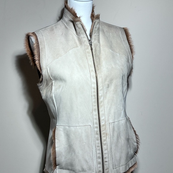Cassin New York Reversible Fur Suede Vest Sz Med - Picture 2 of 10